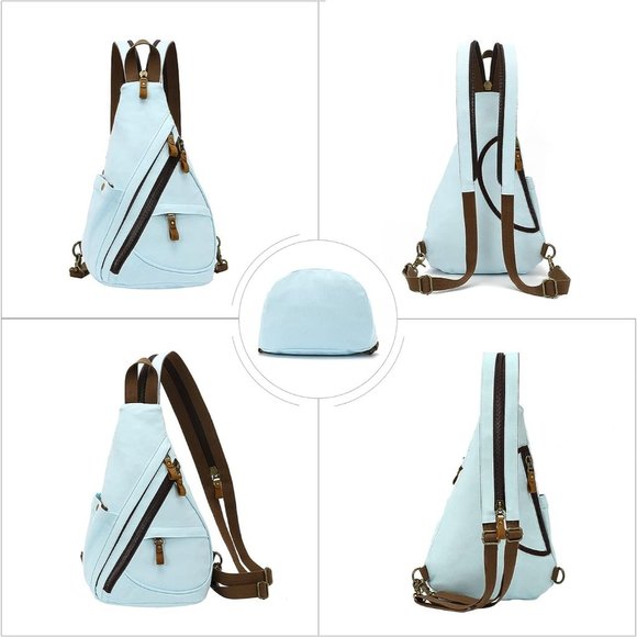 Women Small Casual Canvas Sling Crossbody Shoulder Backpack main image 4